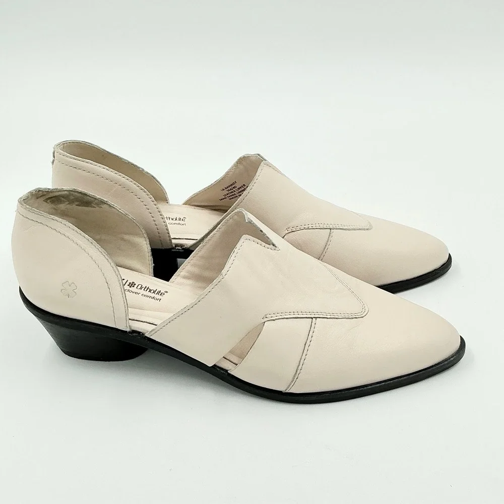 Lucky Brand Size 9 Beige Leather D'Orsay Block Heel Shooties NEW Minnsy $99